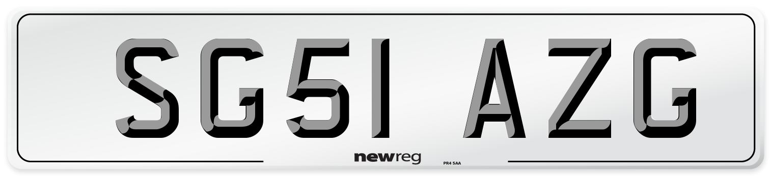 SG51 AZG Number Plate from New Reg